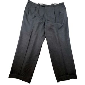 PRINCIPE Made in Italy Wool Cashmere Pleated Dress Pants Cuffed Hem ITALY 50